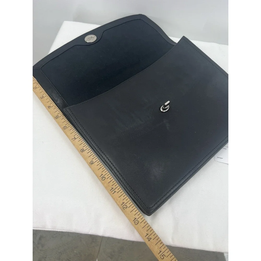Coach Black Leather Univ Clutch Document Toggle 61987 Unisex Bag Purse